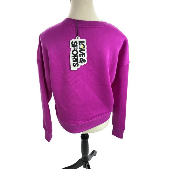 Love & Sports Womens Size S Crewneck Sweatshirt Pink Graphic Pullover Athleisure - Picture 4 of 6